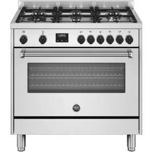 Hete Deal Bertazzoni MPL96L1EXT gas fornuis met 6 branders, rvs