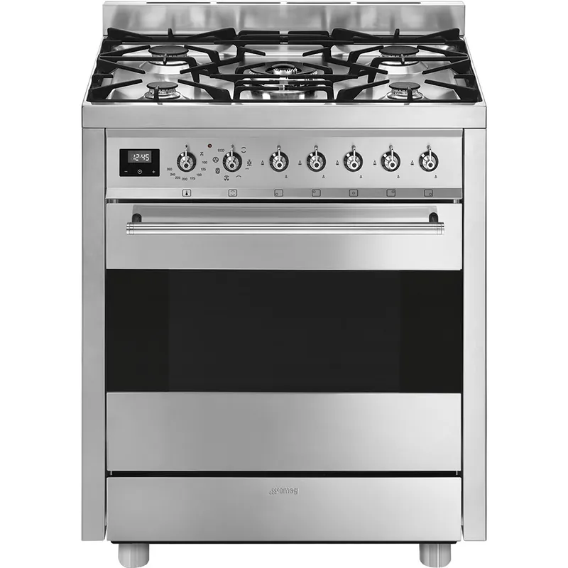 Smeg C7GMXNLK9 fornuis Vrijstaand fornuis Gaskookplaat Zwart, Roestvrijstaal A Beste Prijs