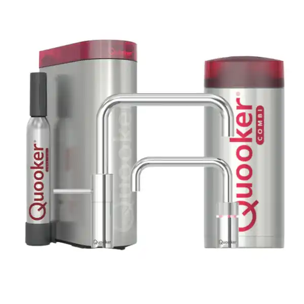 QUOOKER COMBI NORDIC SQUARE TWINTAPS CHROOM + CUBE – 22NSCHRTT Tijdelijk Beschikbaar