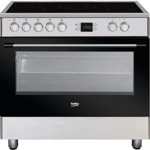 Veilige Betaling BEKO GM17300GXNS fornuis Vrijstaand fornuis Electrisch Keramisch Zwart, Roestvrijstaal A