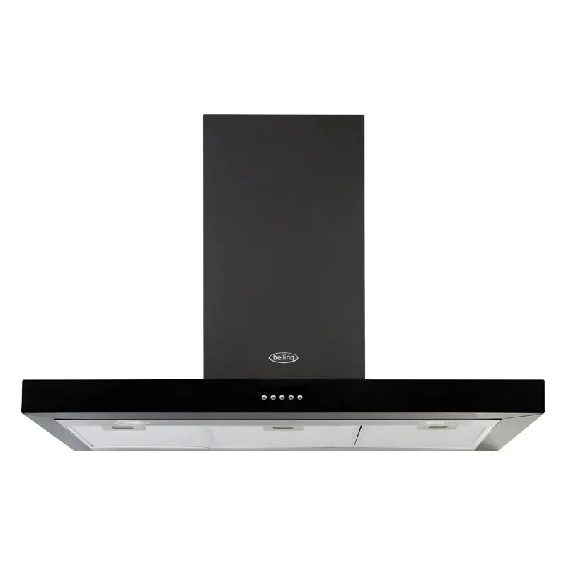 Express Levering Belling Cookcentre 90 Flat Zwart Afzuigkap