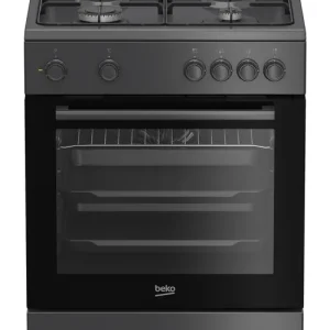 Speciale Aanbieding Beko FBM6202A NL Vrijstaand fornuis Electrisch Gaskookplaat Antraciet, Zwart DHZ3604