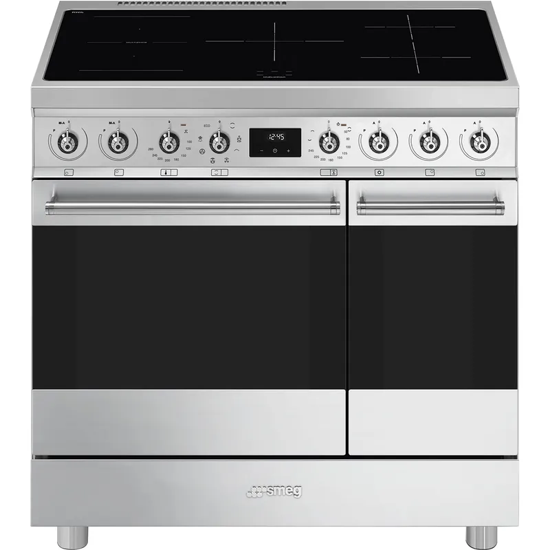 Alleen Vandaag Smeg Symphony C92IMX2 fornuis Vrijstaand fornuis Electrisch Inductiekookplaat zones Roestvrijstaal