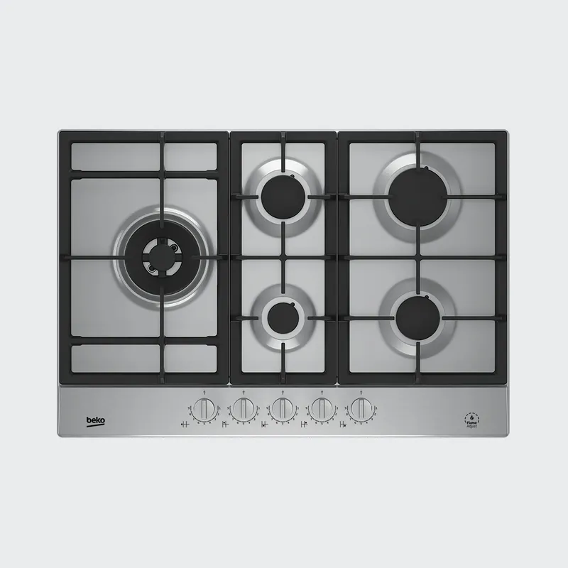 Beko HIAL 75325 SX NL kookplaat Zwart, Roestvrijstaal Ingebouwd 75 cm Gaskookplaat 5 zone(s) DHZ2659 Must-Have