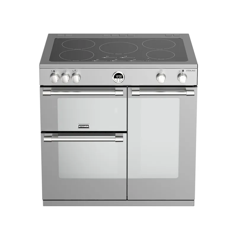 Nieuw Stoves Sterling S900 Ei Range-fornuis Electrisch Inductiekookplaat zones Roestvrijstaal DHZ2335
