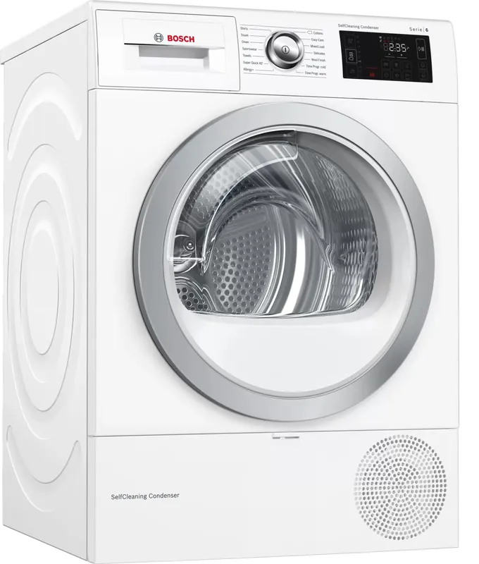 Laatste Kans Bosch Serie 6 WTWH7660GB wasdroger Vrijstaand Voorbelading 9 kg A++ Wit DHZ1521