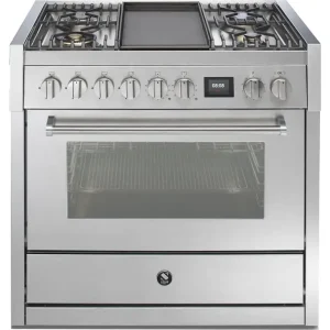 Steel GQ9S-4T gas fornuis met 4 branders + bakplaat, in meerdere kleuren Merkproduct