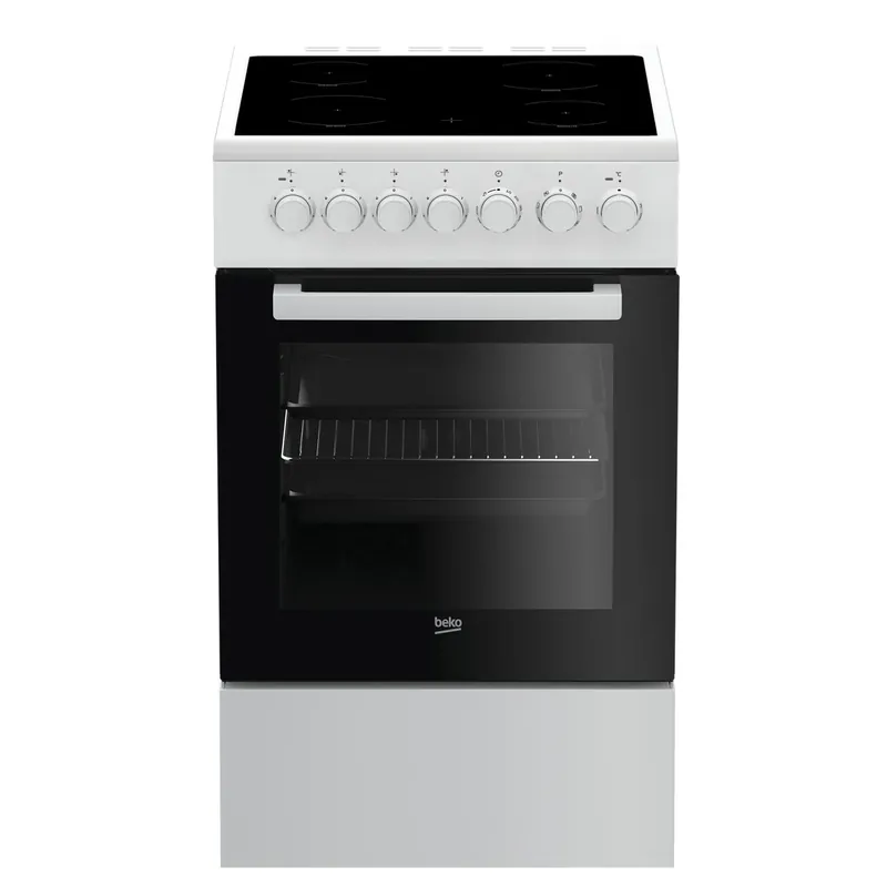 Beko FSM57100GW fornuis Vrijstaand fornuis Electrisch Keramisch Zwart, Wit – EWO412 Flitsaanbieding