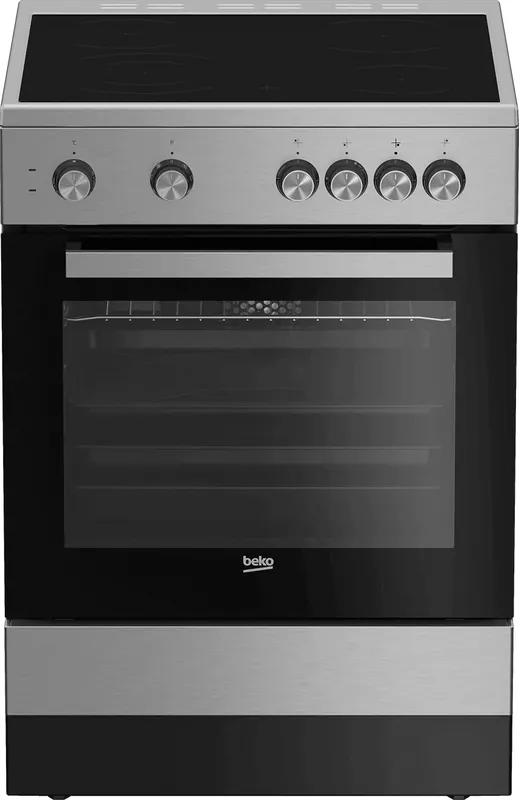 Laatste Versie Beko FSM67010GX fornuis Vrijstaand fornuis Electrisch Keramisch Zwart, Roestvrijstaal A DHZ2117