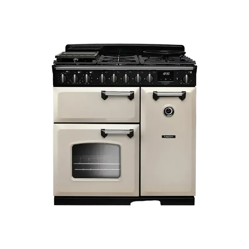 Gecertificeerd Falcon Classic Deluxe 90 Pale Cream Chroom gasfornuis 2026