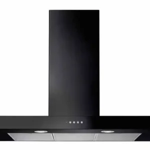 Merkproduct Falcon vlakke 90cm Zwart schouwkap