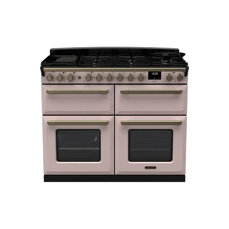 Betrouwbaar Falcon Estel Deluxe 110 Pale Pink Antiek Messing gasfornuis sudderoven