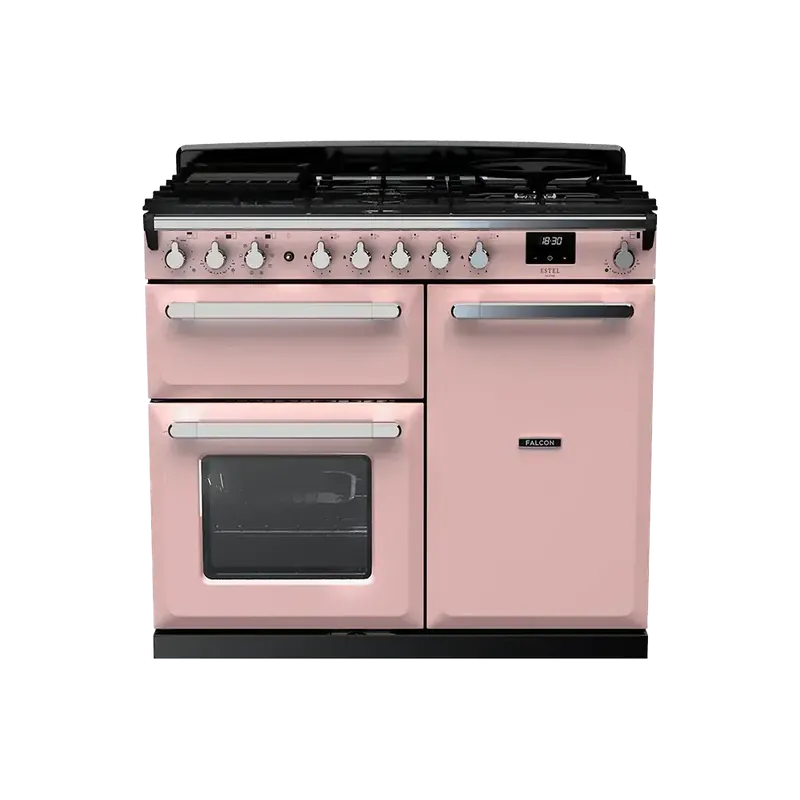 Direct Beschikbaar Falcon Estel Deluxe 100 Pale Pink Chroom Inductie fornuis