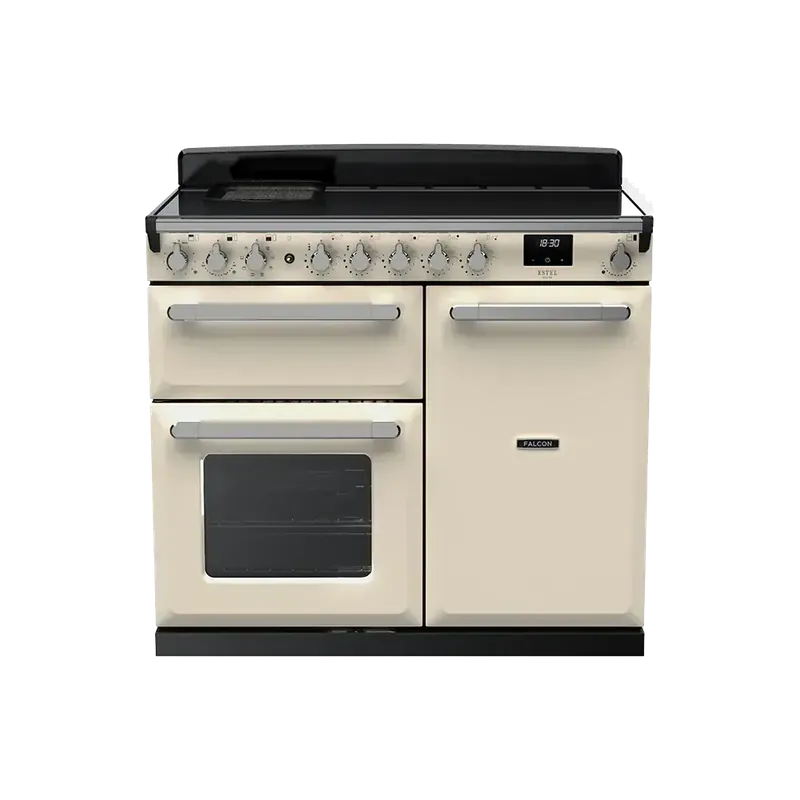 Dagaanbieding Falcon  Estel Deluxe 100 Pale Cream Chroom Inductie fornuis