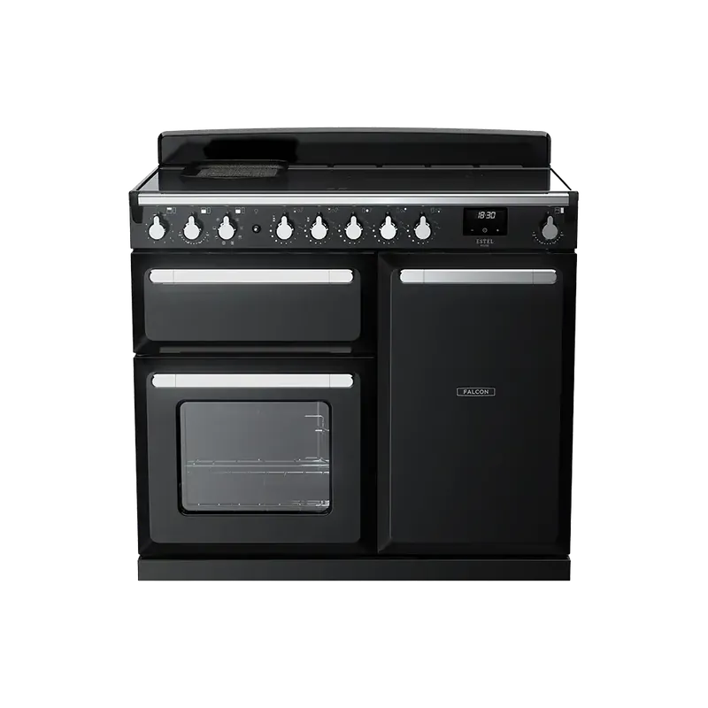 Hoge Kwaliteit Falcon  Estel Deluxe 100 Zwart Chroom Inductie fornuis