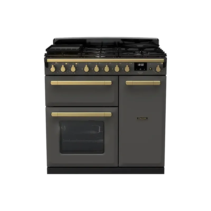 Voordeelprijs Falcon Estel Deluxe 90 Slate Antiek Messing gasfornuis