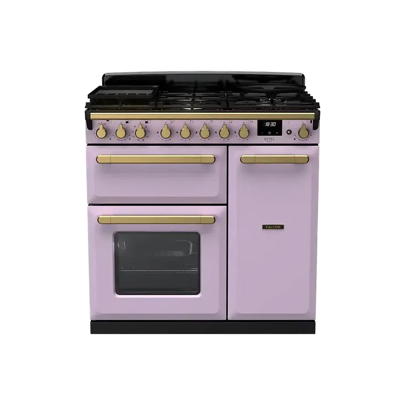 Must-Have Falcon Estel Deluxe 90 Heather Pink Antiek Messing gasfornuis