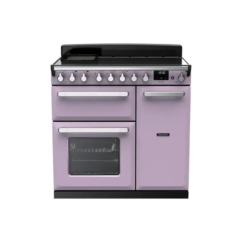 Falcon Estel Deluxe 90 Heather Pink Chroom Inductie fornuis Nu Kopen