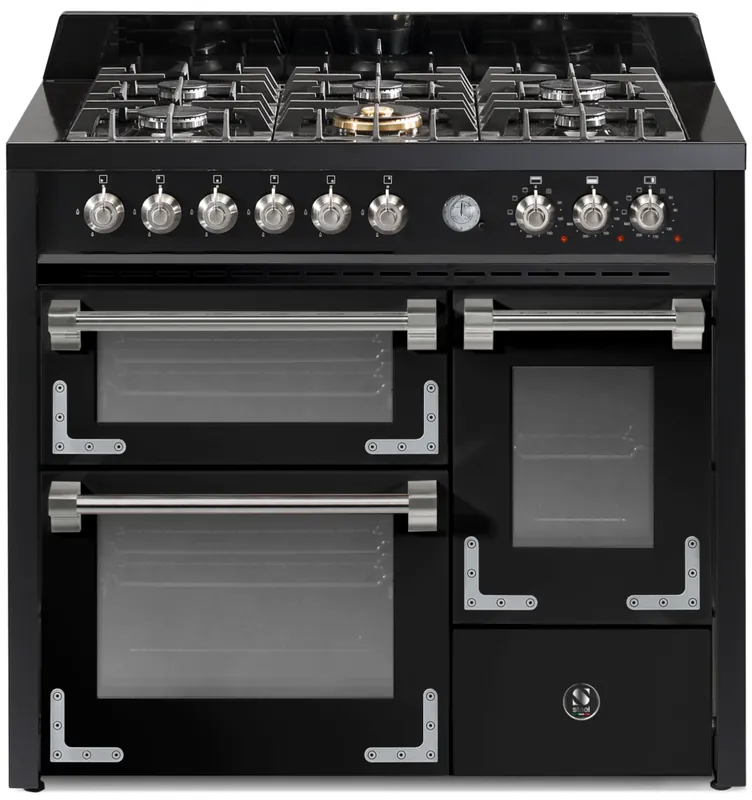Laatste Kans Steel Oxford 100/3 XQ10FFF-6 BA Zwart gasfornuis