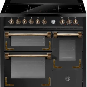 Rechtstreeks Van De Fabrikant Steel  Oxford 100/3 XQ10FFF-5FIW BA Zwart Brons inductie fornuis