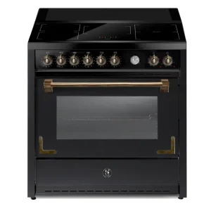 Direct Verzonden Steel Oxford 90 X9F-5FIW BA Zwart Brons inductie fornuis