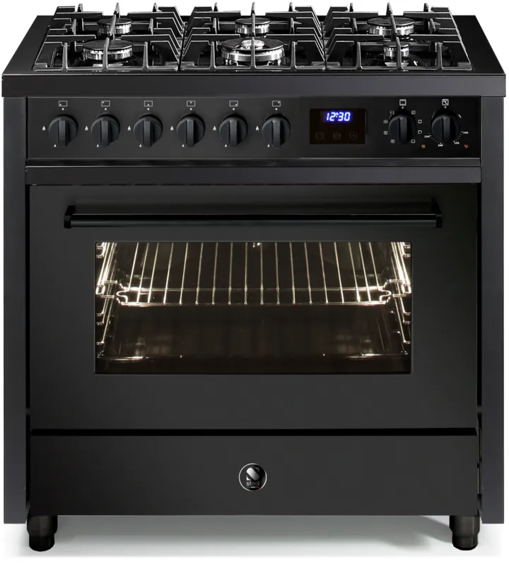 Steel Enfasi Pulse 90 EP9F-6 NF All Black gasfornuis Actieprijs