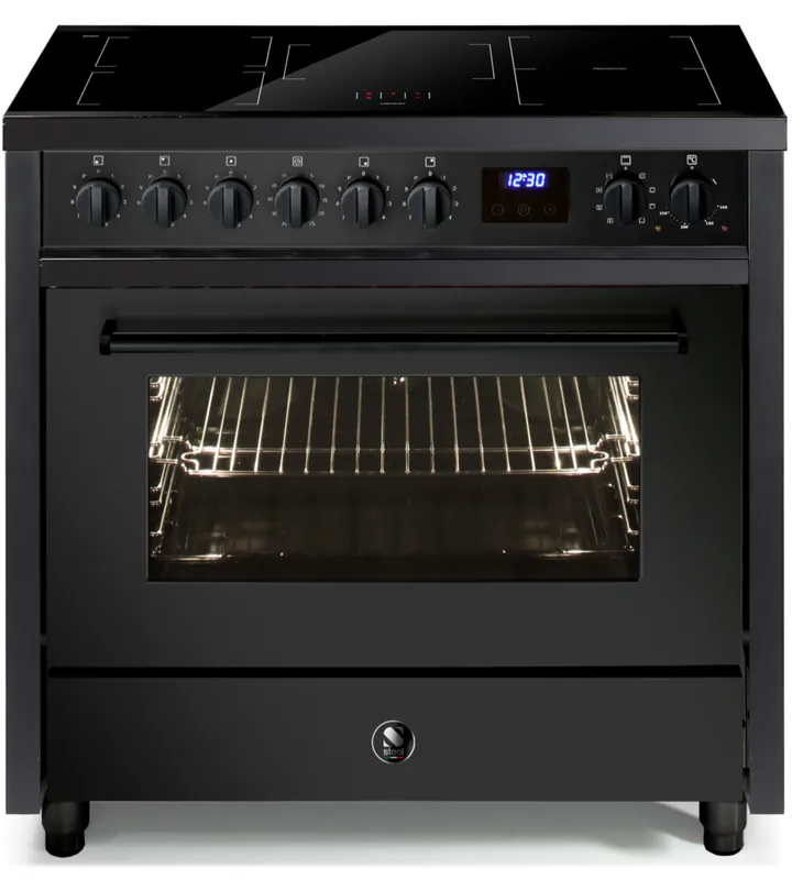 Superprijs Steel Enfasi Pulse 90 EP9F-5FIW NF All Black inductie fornuis