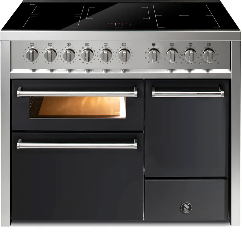Steel Enfasi 100/3 EQ10FFF-5FIW Antraciet inductie fornuis Voordeelprijs
