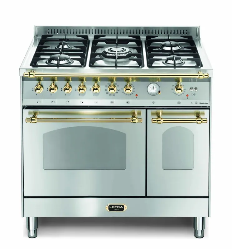 Beperkte Voorraad Lofra Dolcevita 2-oven rvs messing gasfornuis