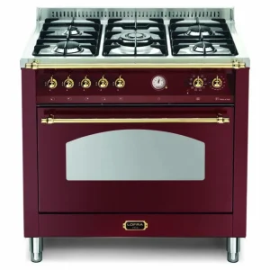Hoge Kwaliteit Lofra Dolcevita 1-oven rood messing gasfornuis