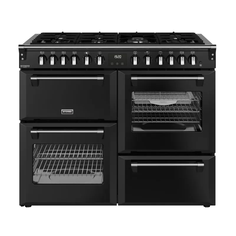 Lage Kosten Stoves Richmond DX 110 DF Zwart gasfornuis