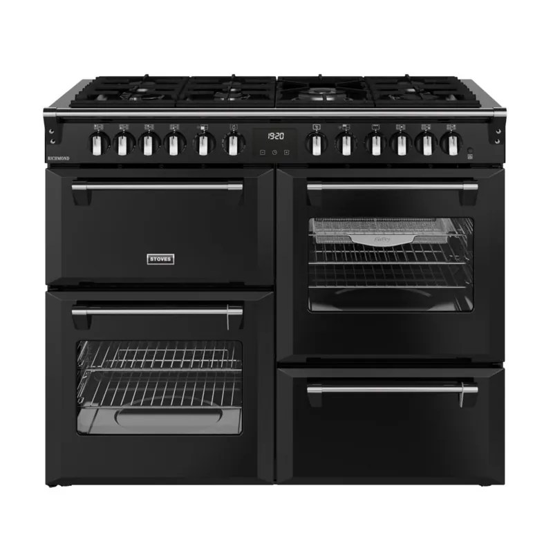 Stoves Richmond 110 DF Zwart gasfornuis Fabrieksprijs