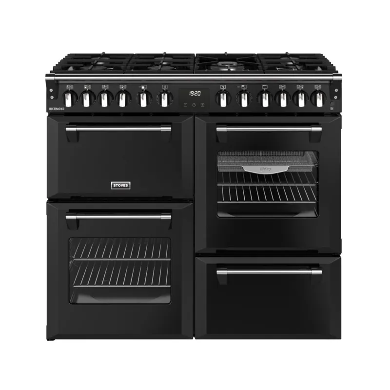 Stoves Richmond 100 DF Zwart gasfornuis Populair