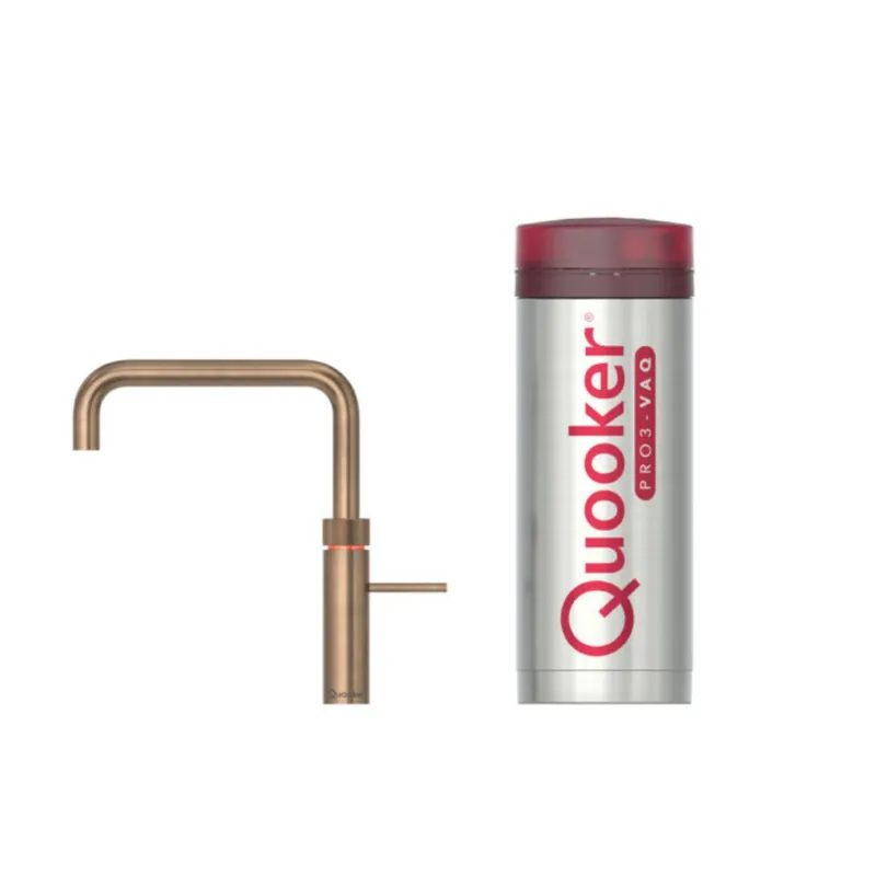 Quooker Pro3 Fusion Square Messing Patina Merkproduct