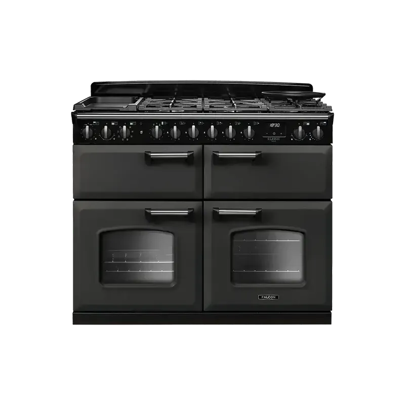 Falcon  Classic Deluxe 110 Slate Chroom gasfornuis sudderoven 2026 Seizoensaanbieding