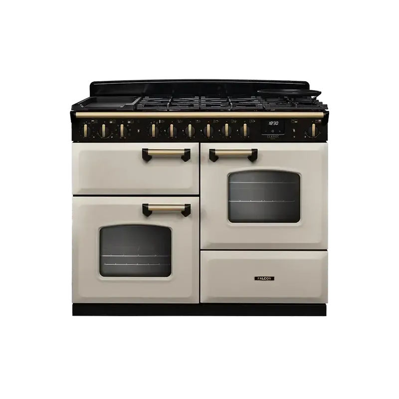 Op = Op Falcon Classic Deluxe 110 Pale Cream Antiek Messing gasfornuis rijslade 2026