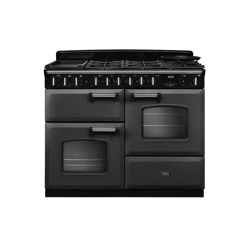 Beste Prijs Falcon  Classic Deluxe 110 Slate Chroom gasfornuis rijslade 2026
