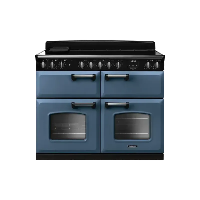 Uitverkoop Falcon Classic Deluxe 110 Stone Blue Chroom inductie fornuis sudderoven 2026