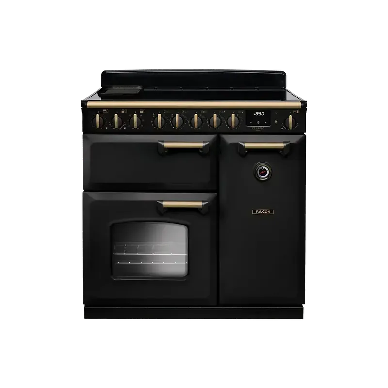 Tijdelijk Beschikbaar Falcon Classic Deluxe 90 Charcoal Zwart Antiek Messing inductie fornuis 2026