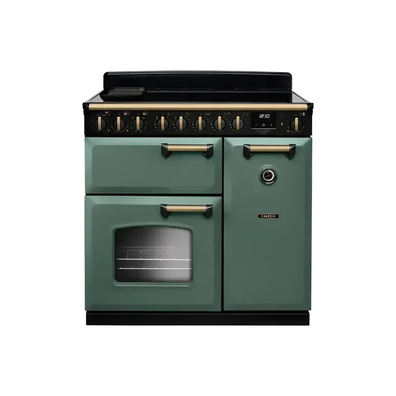 Lage Prijs Falcon Classic Deluxe 90 Mineral Groen Antiek Messing inductie fornuis 2026