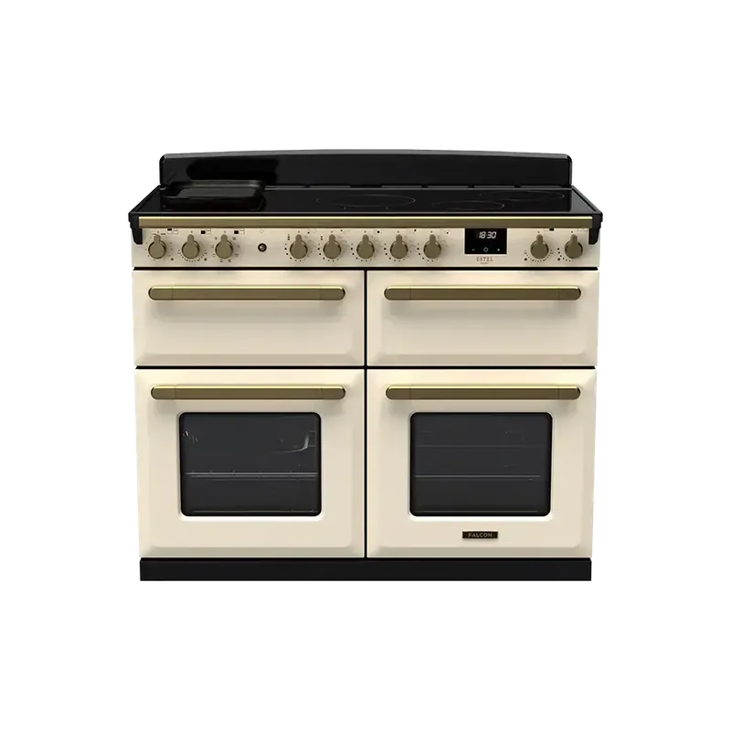 Falcon Estel Deluxe 110 Pale Cream Antiek Messing inductie fornuis sudderoven Exclusieve Aanbieding