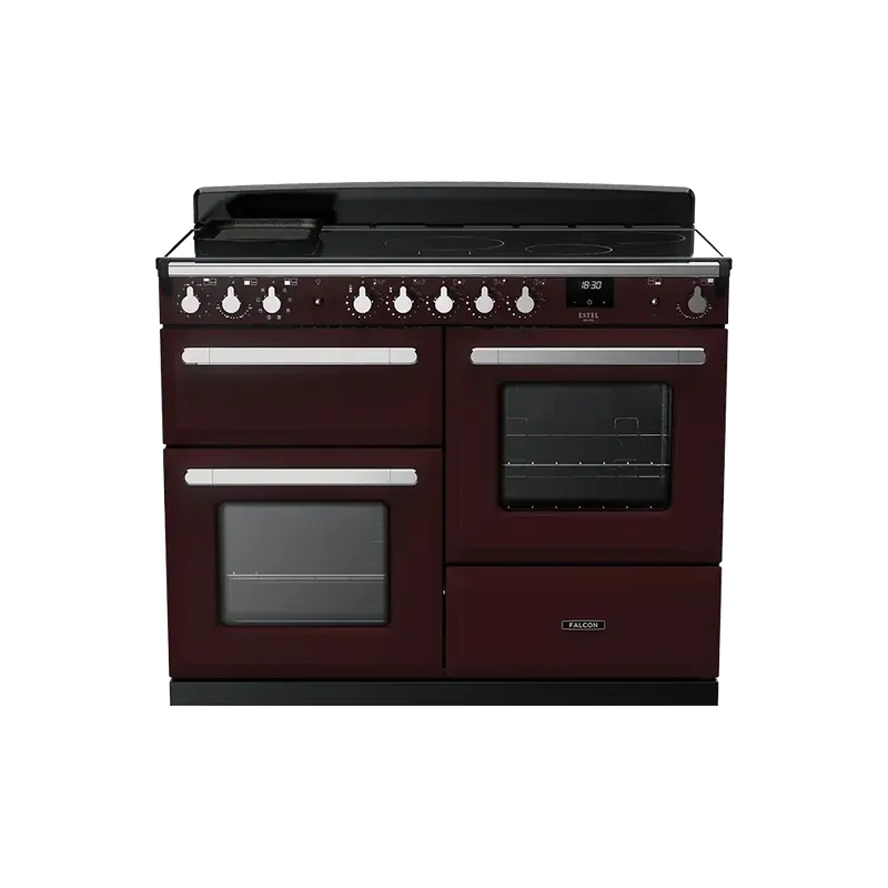 Lage Kosten Falcon Estel Deluxe 110 Bordeaux Chroom inductie fornuis rijslade
