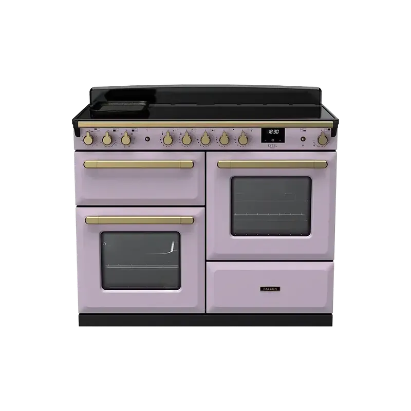 Falcon Estel Deluxe 110 Heather Pink Antiek Messing inductie fornuis rijslade Lage Prijs