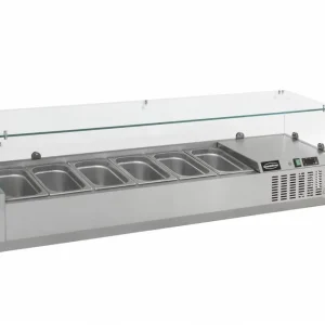 Betaalbaar Koelvitrine op aanrecht - 4x 1/3GN - 1200x395x(h)435mm -230V-0,34kW