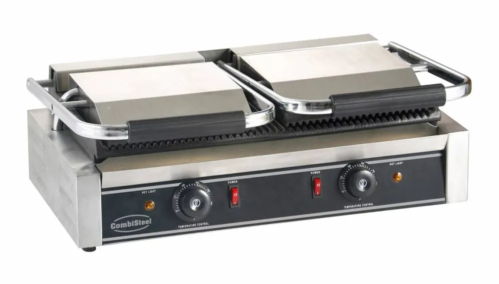Laatste Kans Contact dubbele grill gegroefd - 580x410x(h)190mm - 230V - Bakoppervlak 2x 214x214mm