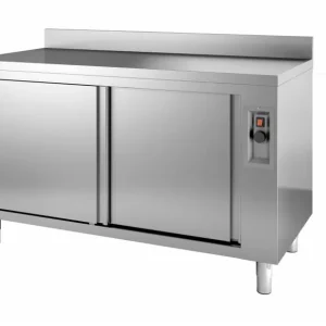 Populair Warmhoudkast met opstand- roestvrij staal - 1200x600x(h)850mm - 2 deuren