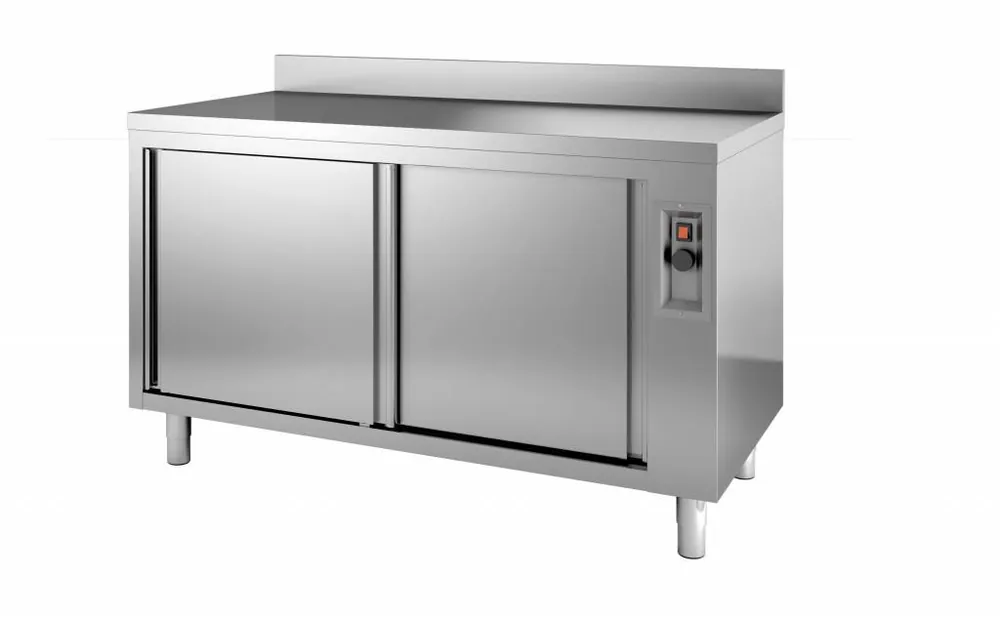 Populair Warmhoudkast met opstand- roestvrij staal - 1200x600x(h)850mm - 2 deuren