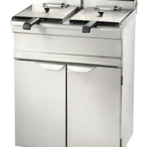 Friteuse - Elektrisch - 2 x 9 Liter - Met Onderstel - 2 x 3,3KW - 695x530x(h)970mm Voordeelprijs