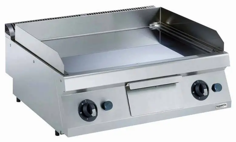 Bakplaat Gas Vlak Verschroomd - 14 kw - 800x700x(H)250mm Laatste Versie