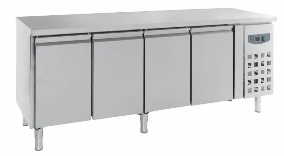 Superprijs Koelwerkbank 4 deurs - RVS - 223x70x(h)85cm